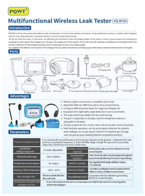 Alat Detektor Kebocoran Air Irigasi 5000HZ PQWT BT30 Nirkabel Multifungsi