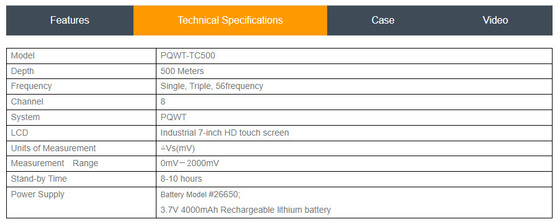 PQWT-TC500 Detektor Air Geofisika 500 Meter Daya 4000mAh