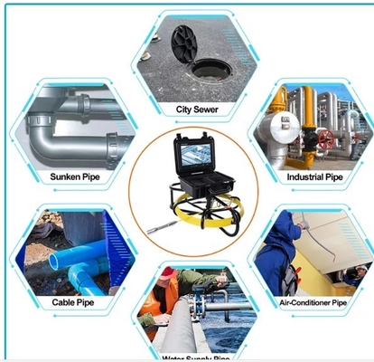 Sistem Kamera Inspeksi Pipa Selokan Pipa 20M Layar LCD TFT 9 Inch