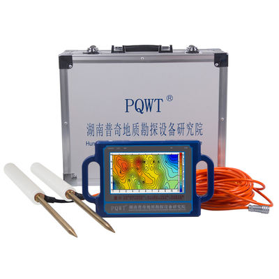 Detektor air PQWT S500 dengan baterai lithium isi ulang dengan kisaran 0-2000mV dan frekuensi ganda untuk deteksi air tanah